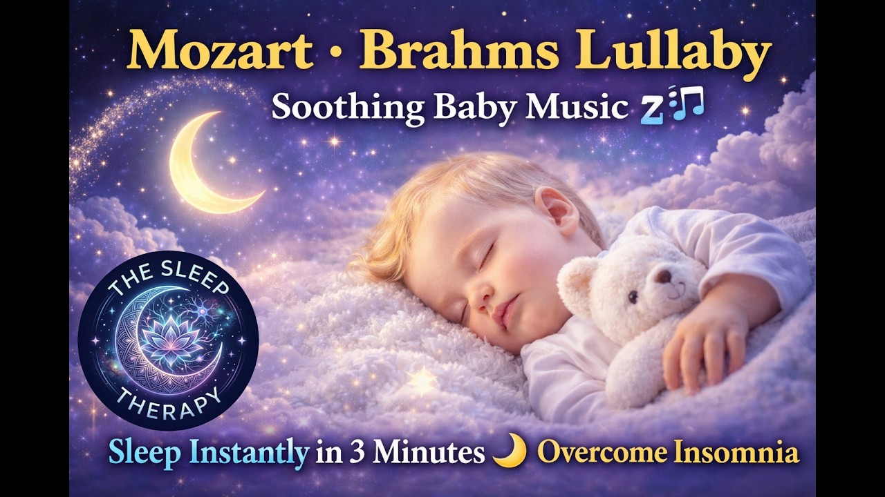 Mozart Brahms Lullaby 💤 Soothing Baby Music🎵 Sleep Instantly in 3 Minutes 🌙 Overcome Insomnia #sleep