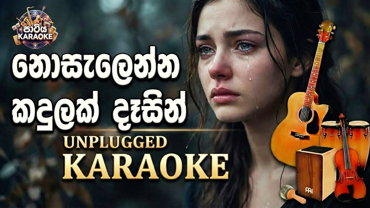 Nosalanna Kadulak Dasin Oba Ma Kere KARAOKE | නොසැලෙන්න කදුලක් | Without Voice | Unplugged