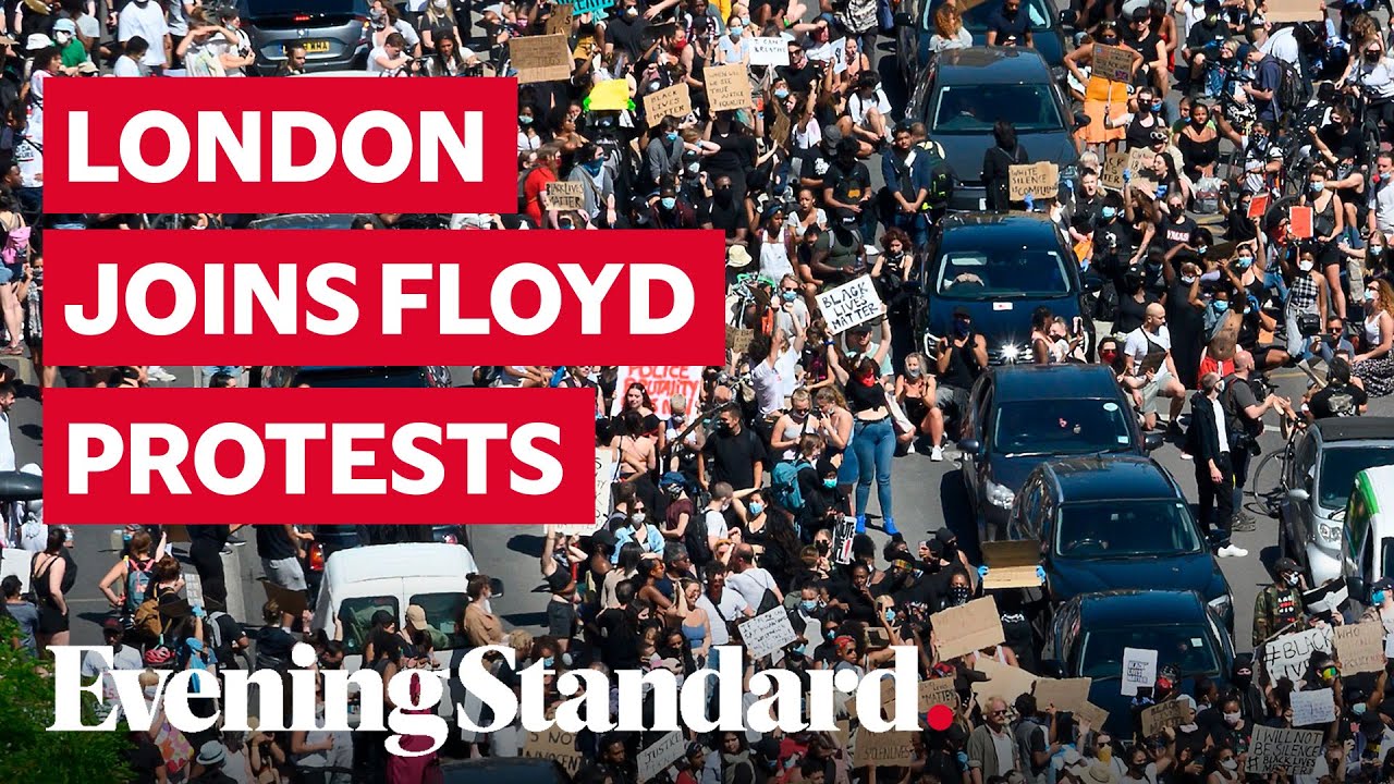George Floyd London Protest: hundreds gather in Trafalgar Square & Westminster