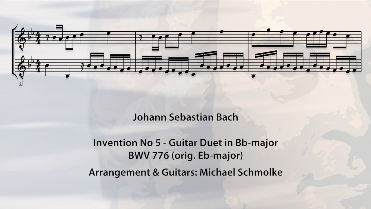 Invention No 5 - Guitar Duet in Bb-major