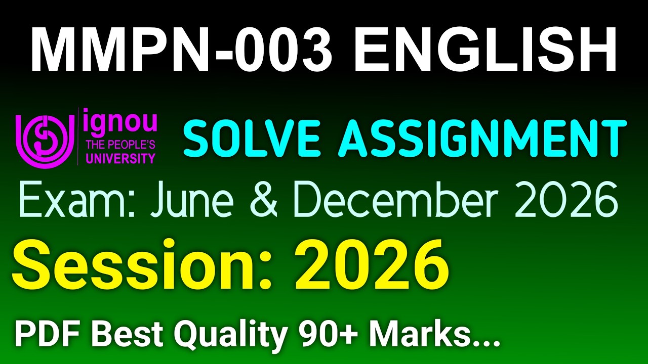 MMPN 3 Solved Assignment 2026-27 English, MMPN 3 Solved Assignment 2026, MMPN-003 Assignment