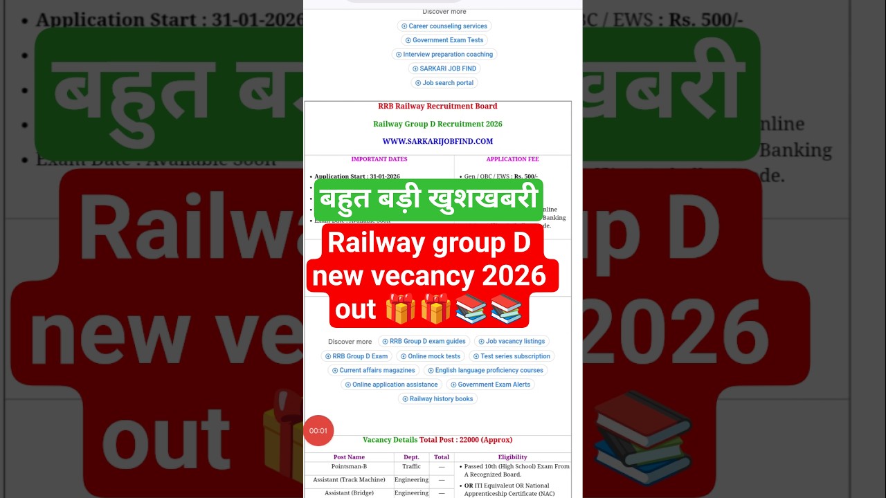 Railway Droup D Vecancy 2026 Out 🙋 || Railway group d 2026 || 