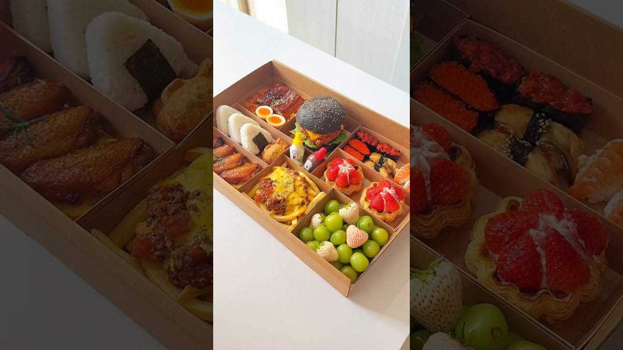Make Giant Gift Bento box for my niece #asmr #bentobox #food