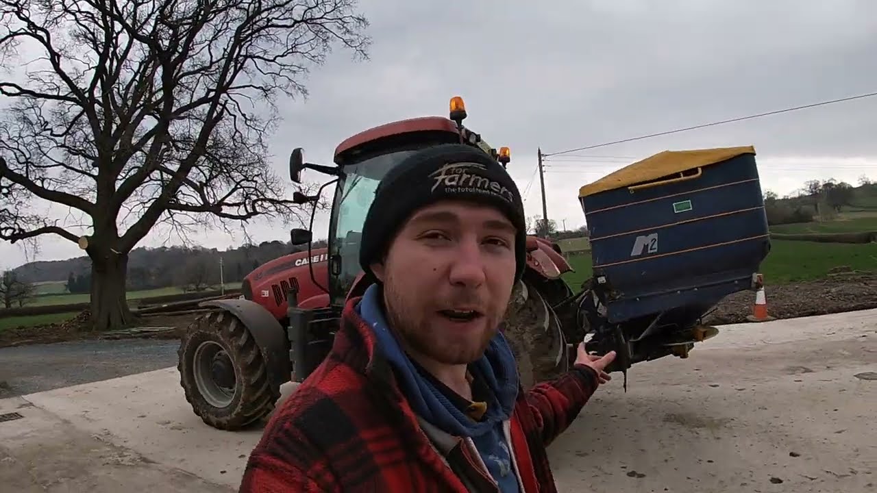 Applying some fertiliser to the wheat and flat rolling some grass ground!