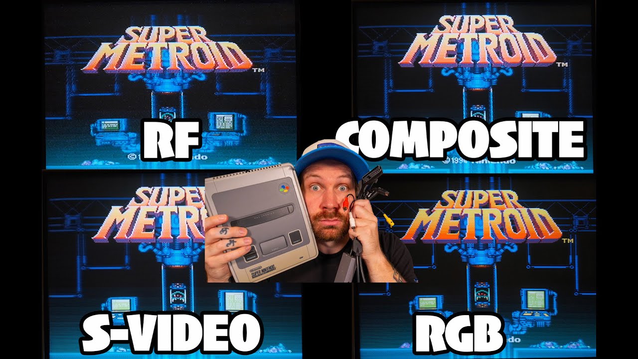SNES all video QUALITY comparison on CRT - RF vs COMPOSITE vs S-VIDEO vs RGB