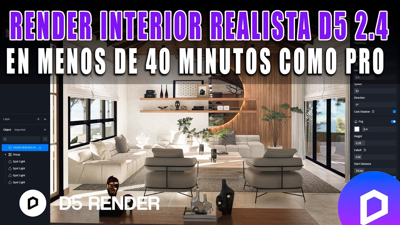 D5 RENDER  2.4 HACER RENDER INTERIOR REALISTA