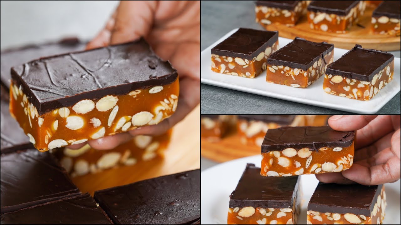 Caramel Nut Chocolate Bar | Christmas Special Chocolate Recipe | Chocolate Bar | X Mas Sweets