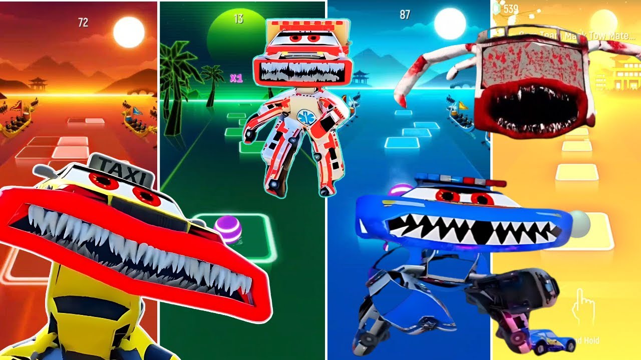 Long Slide Game With Elephant Gorilla Buffalo Hippopotamus Tiger - 3d Animal Game - Funny 3d Animals
