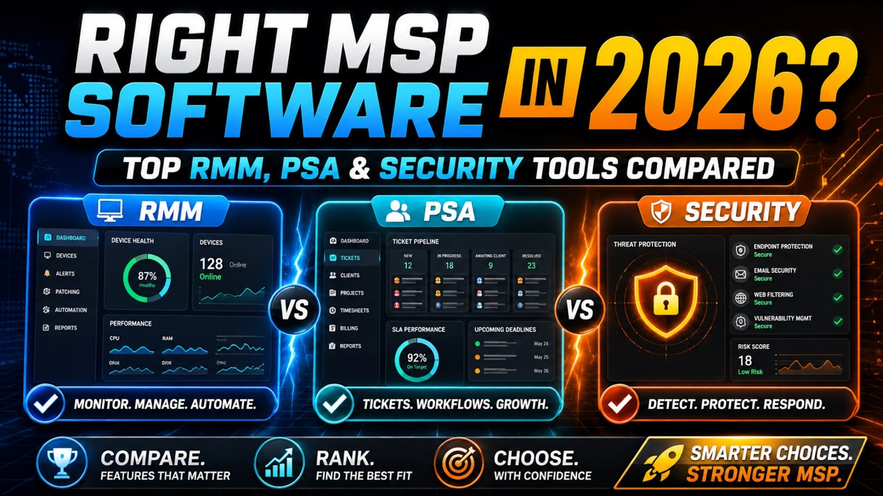Are You Using the Right MSP Software in 2026? Top RMM, PSA, and Security Tools Compared