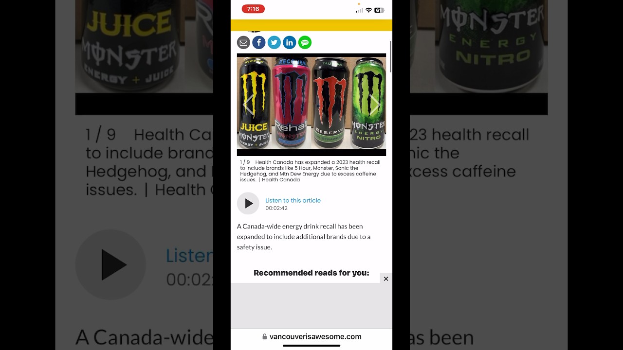 Health alert: Canada-wide recall for 'unsafe' energy drinks expanded