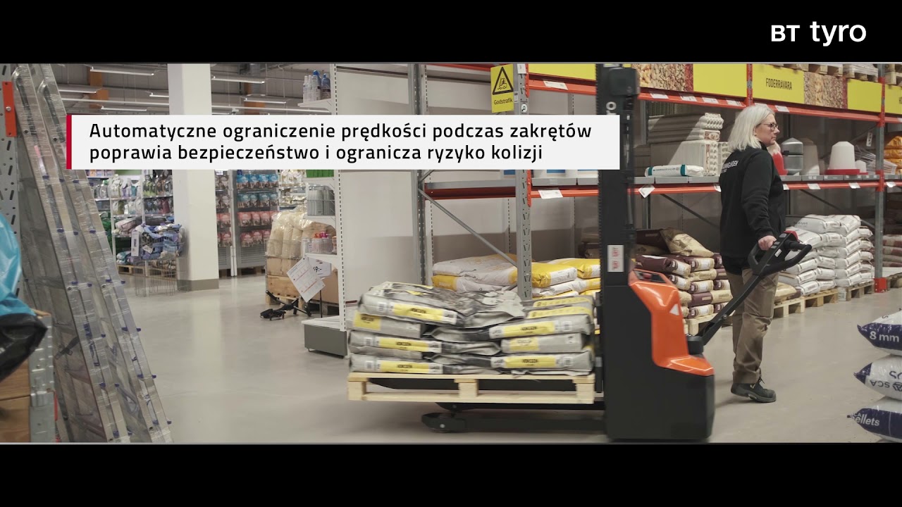 BT Tyro - w&oacute;zek podnoszący SHE 100 - funkcja automatycznego zwalniania w zakrętach