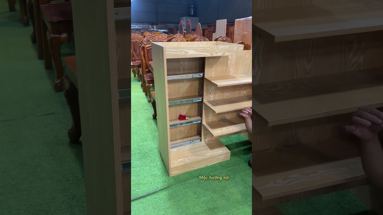 Can you find the secret vault in this bookshelf? #furniture #hidden #asmr #shorts
