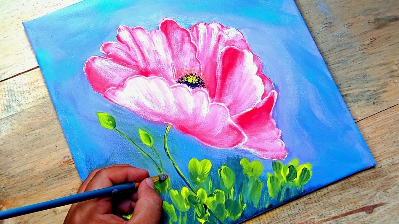 Pinta con SOLTURA: El secreto de esta FLOR en Acr&iacute;lico (Paso a Paso para Principiantes)