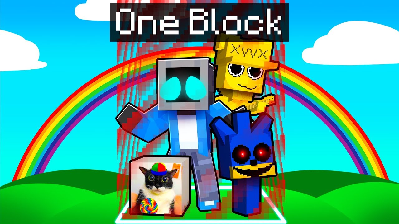 Locked on ONE BLOCK with RETAKE SPRUNKI in Minecraft!