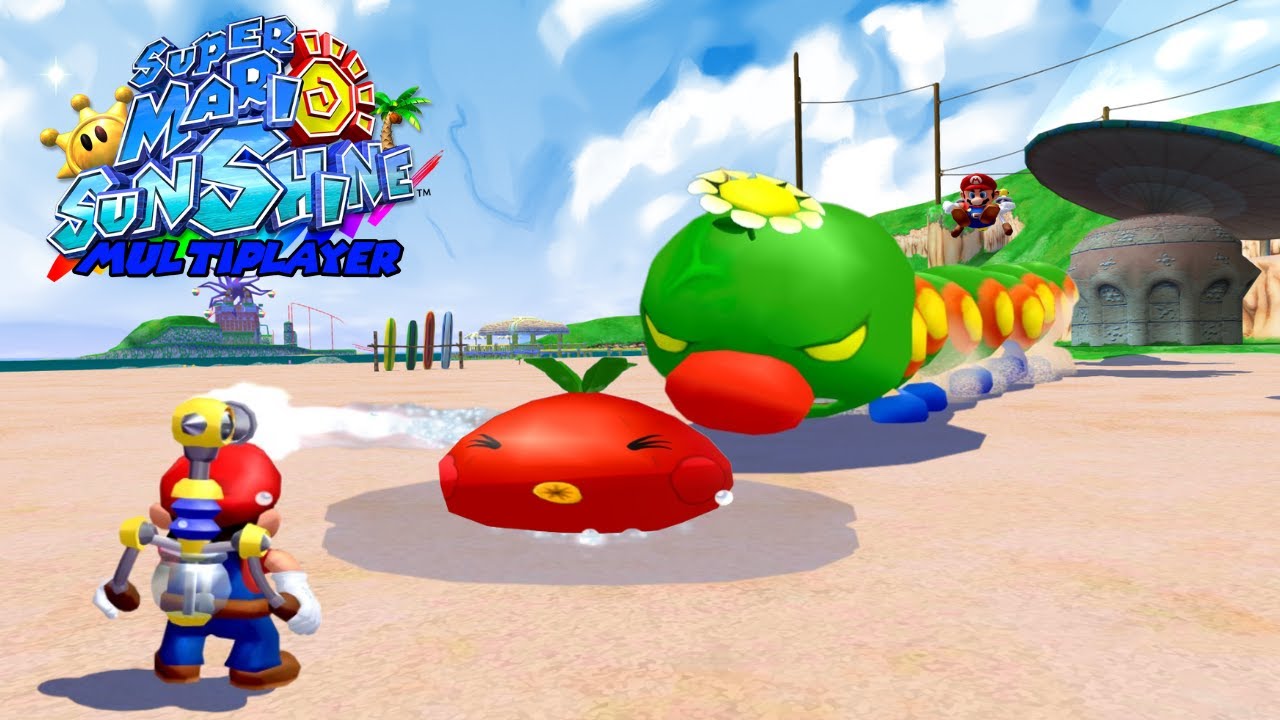 Super Mario Sunshine 100% Split-screen Multiplayer Co-op Mod (Gelato Beach)