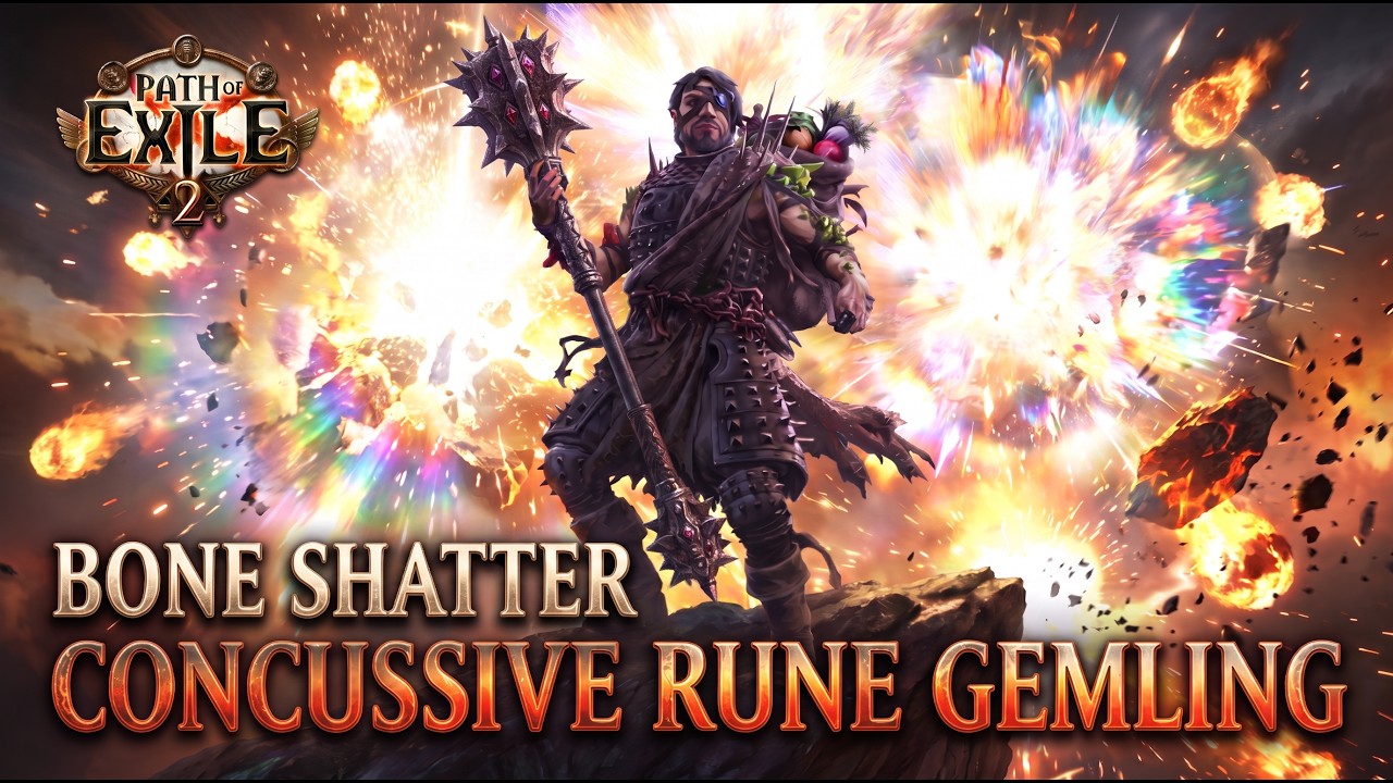 PoE 2 0.5 Гайд на билд Bone Shatter + Concussive Rune Gemling | Огромный взрыв одной кнопкой