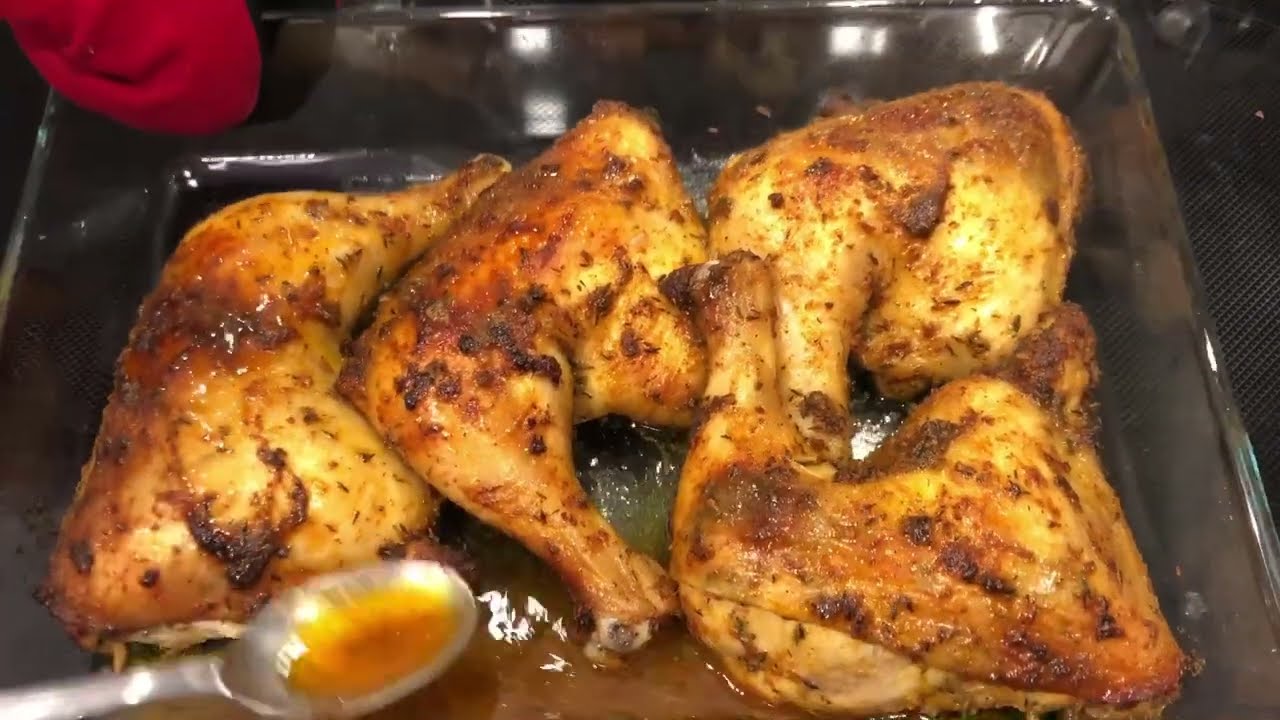 The BEST Oven Baked Chicken Quarters
