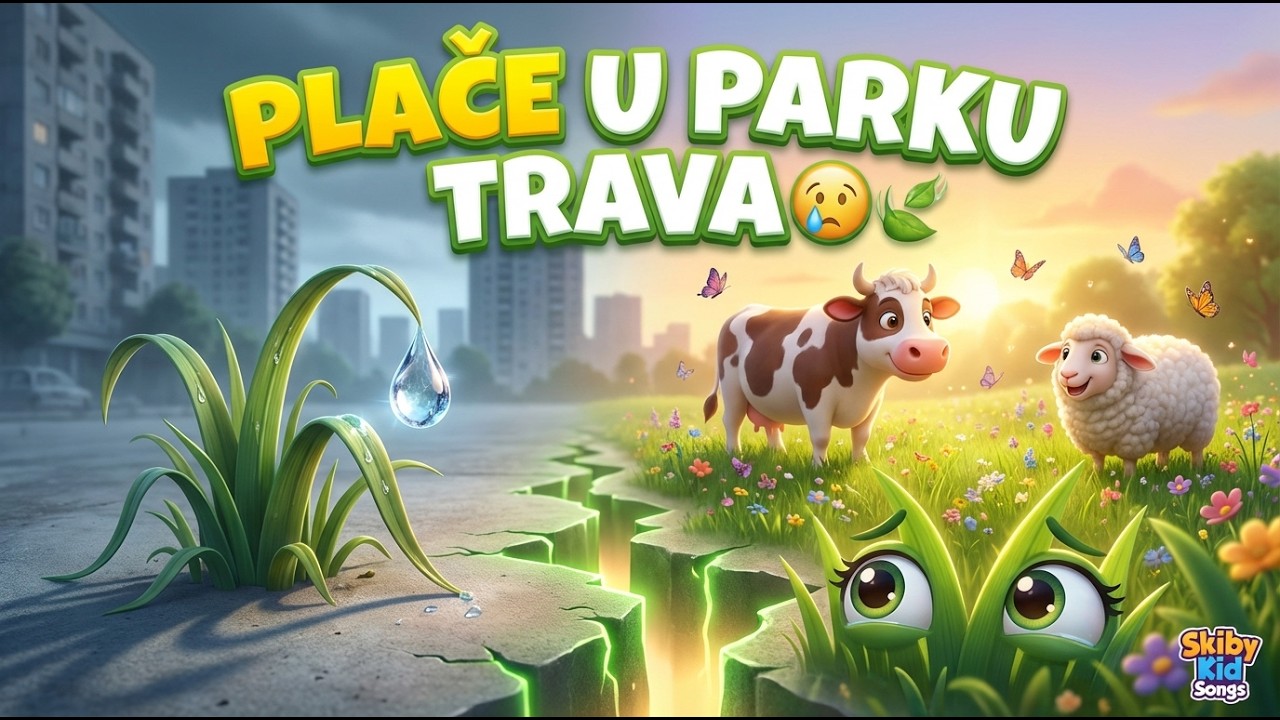 🌿Plače u parku trava 🌿😢 |  Dirljiva dječija pjesma | 🌿Skiby Kid Songs