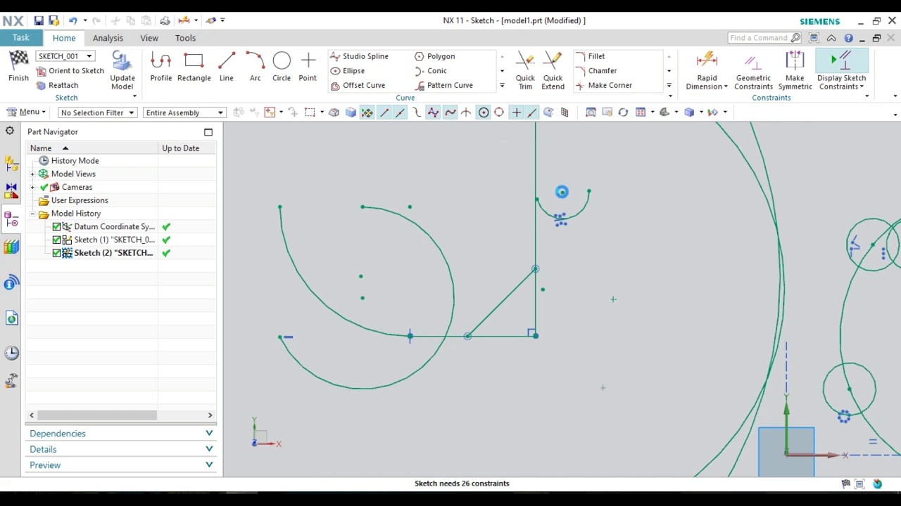 NX -Sketch part 2, Constraints, Symmetry    HINDI|URDU
