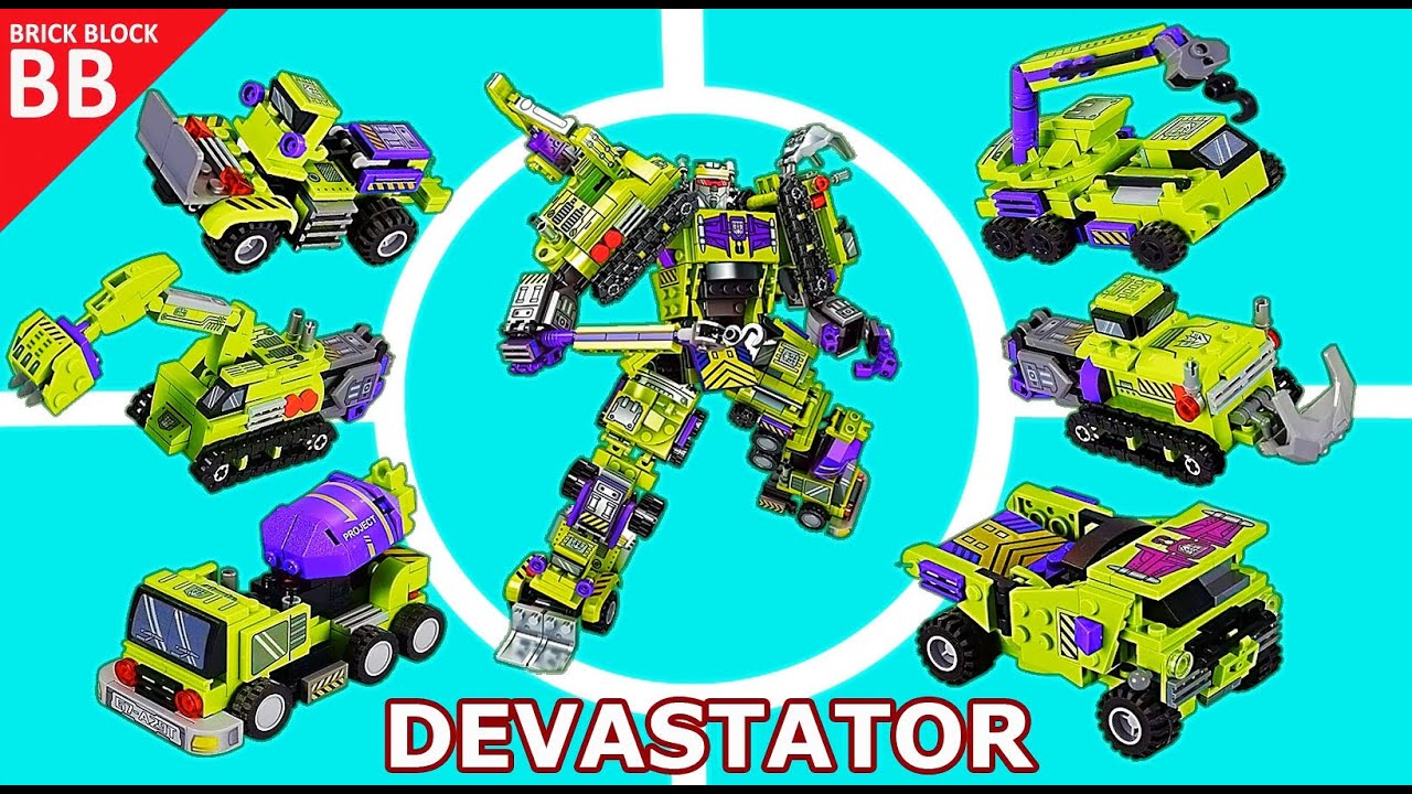 Devastator !! ⚡️ Speed build Как сделать роботов Lego Transformers Combiner 6in1 Sembo block 103081