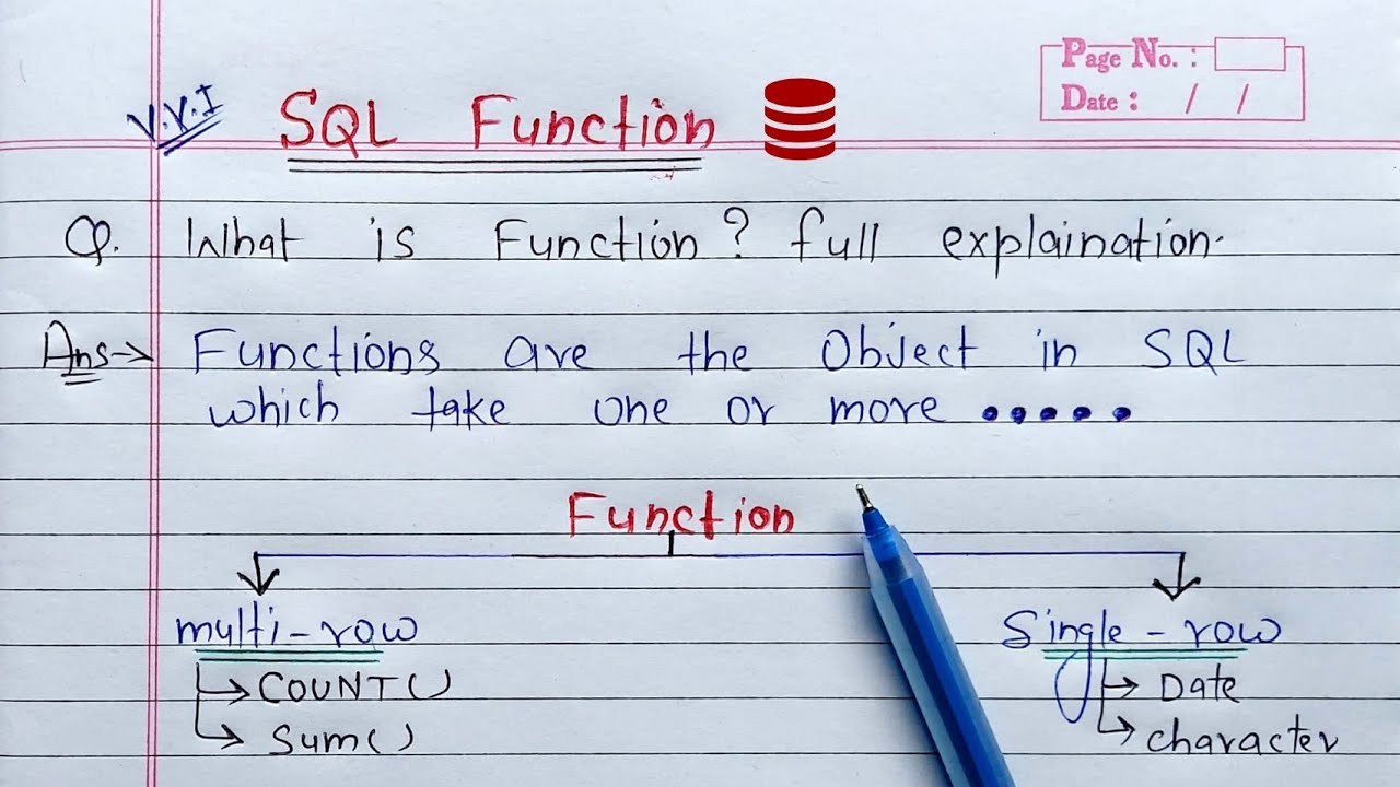 SQL Function | single row and multi row functions in sql