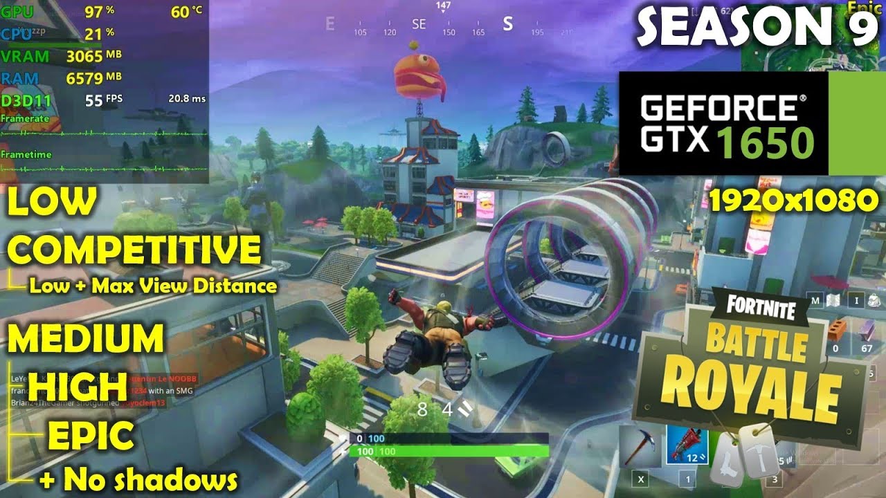 GTX 1650 | Fortnite Season 9 - 1080p All Settings!