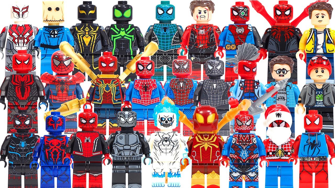 All Spider-Man Suits Marvel's Spider-Man Avengers Endgame Peter Parker Unofficial Lego Minifigures