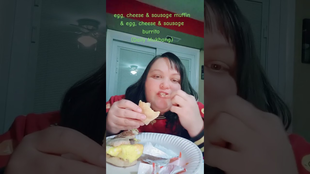Breakfast English muffin and burrito 