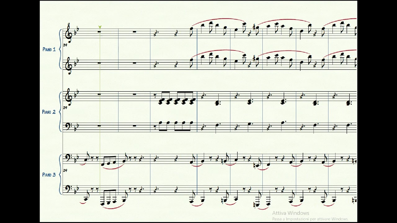 THE ADDAMS FAMILY THEME arrangement for piano with six hands