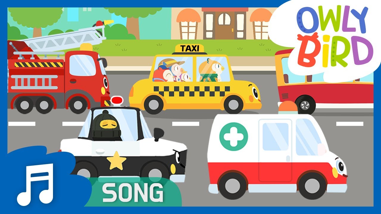 Wheels On The Cars 🚌🚚🚕🚑🚓 | vroom vroom vroom~ Here we go!| Nursery Rhymes | OwlyBird