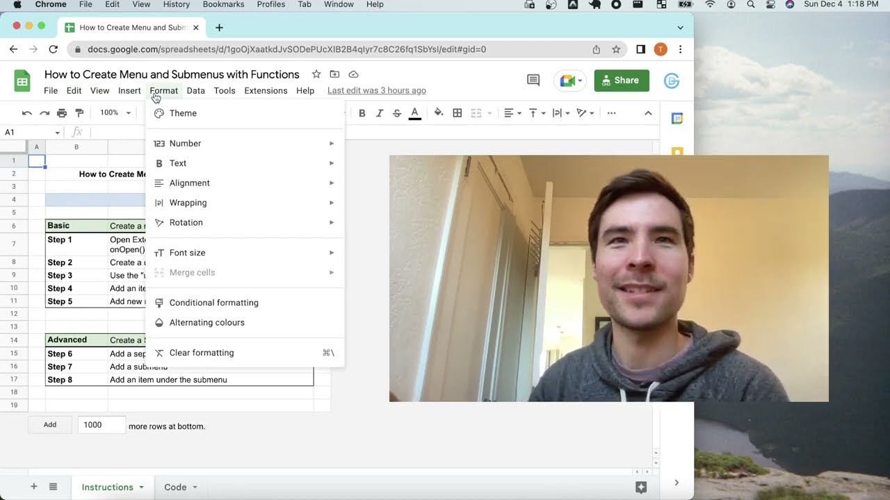 Google Sheets Secret? Create Custom Menu and Submenus