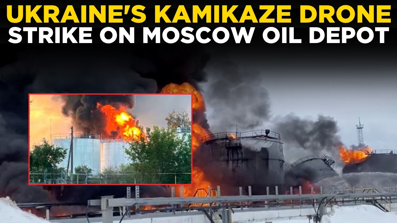 MOSCOW REFINERY ATTACK LIVE | Watch Massive Fire Billow Over Moscow After Kamikaze Drone Strike