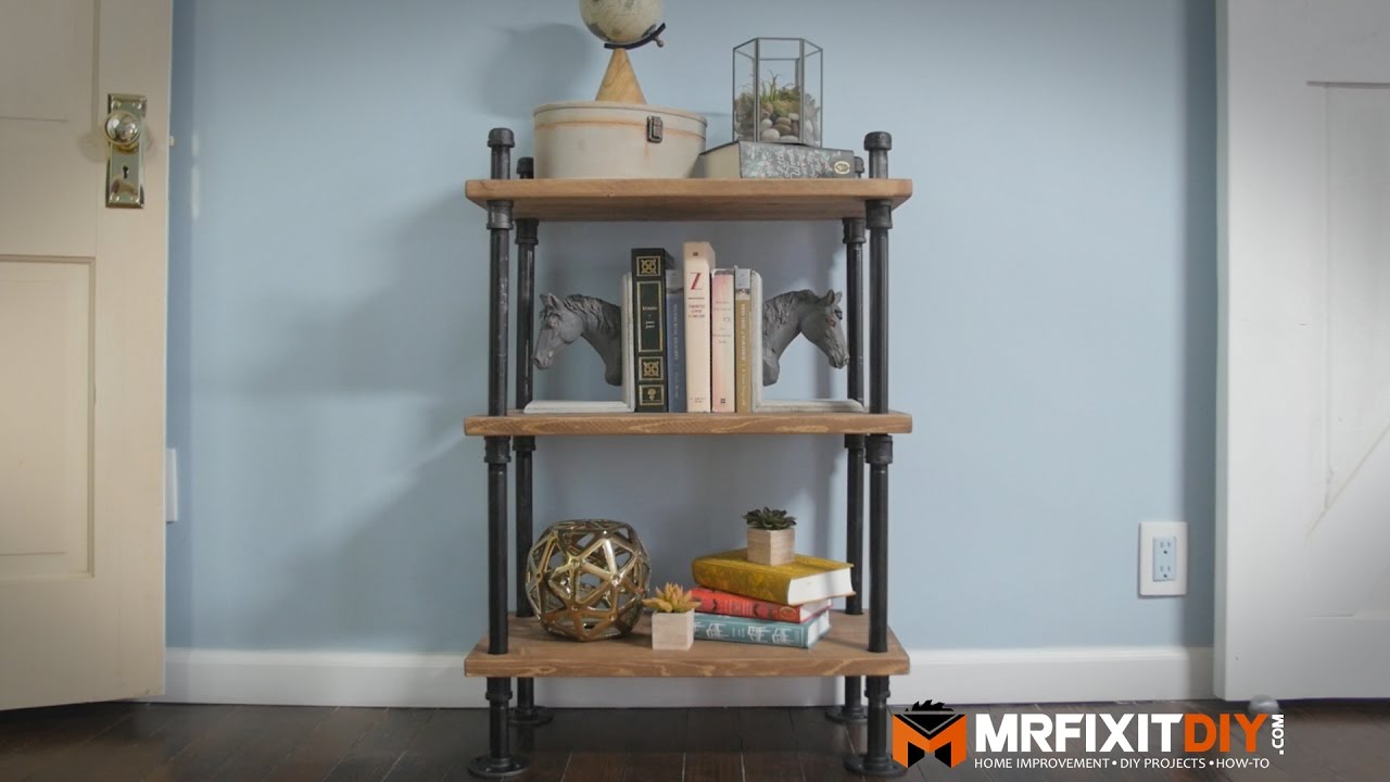 DIY INDUSTRIAL PIPE BOOK SHELF