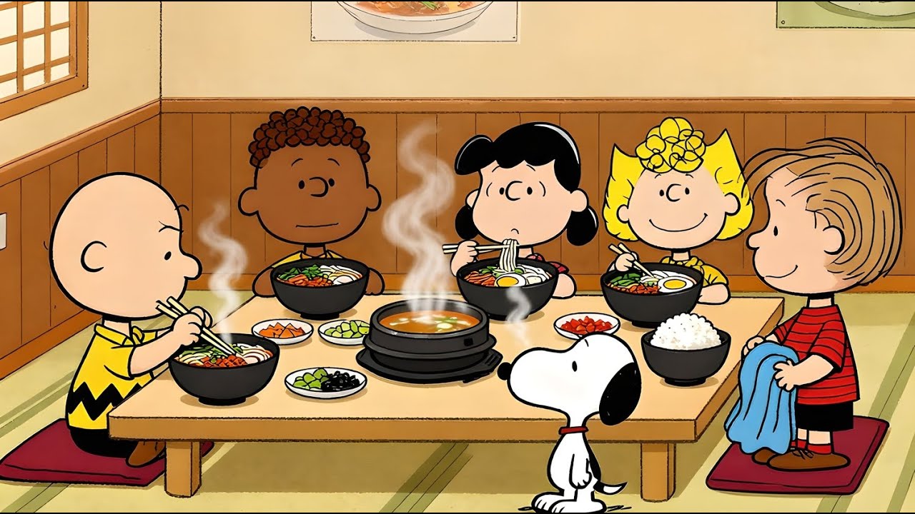 Snoopy & Charlie Brown Jazz Trip ✈️🍣🍱🥢 Cozy Winter Jazz to Lift Your Spirit 😉