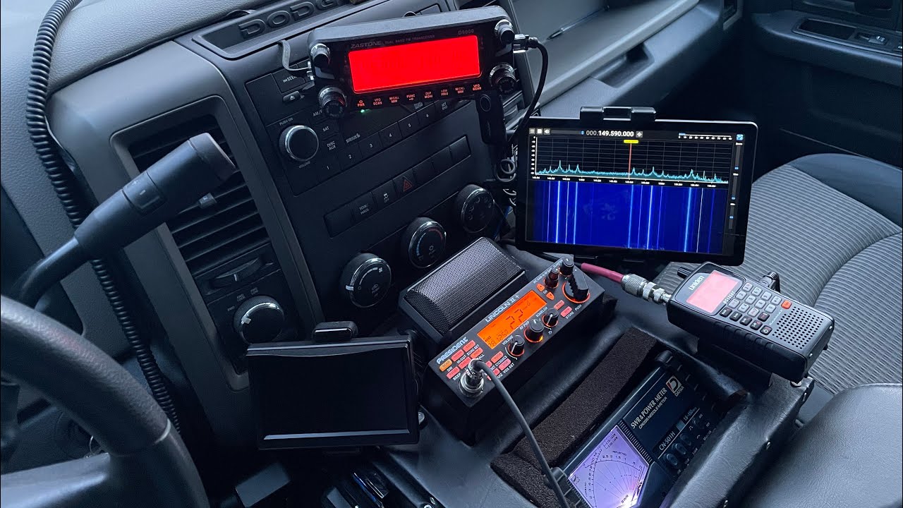 Ham radio mobile set up, update April 2024