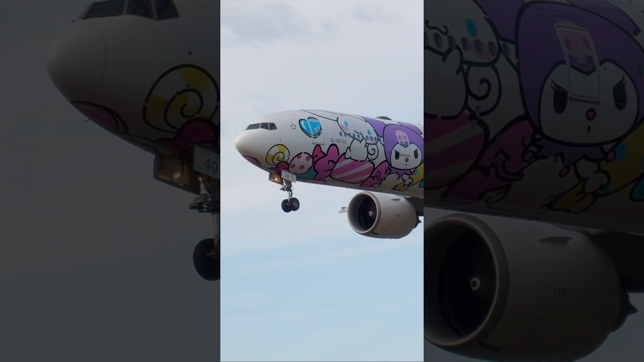 EVA Air Hello Kitty Livery Boeing 777-300ER ✈️😍 #boeing #aviation #airplane