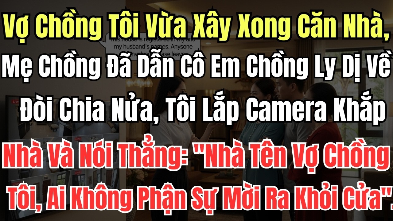 Vợ Chồng Tôi Vừa Xây Xong Căn Nhà, Mẹ Chồng Đã Dẫn Cô Em Chồng Ly Dị Về Đòi Chia Nửa, Tôi Lắp Camera