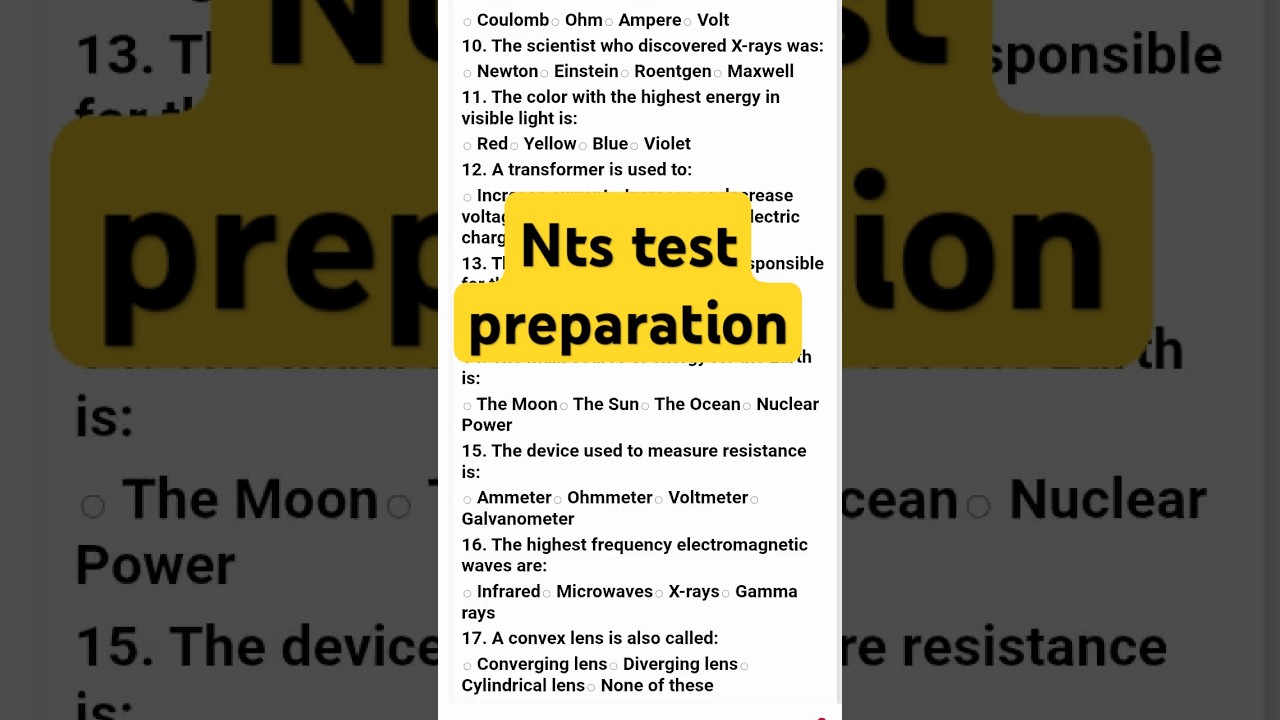 Nts test preparation 2025 | nts 2025 | nts mcqs |