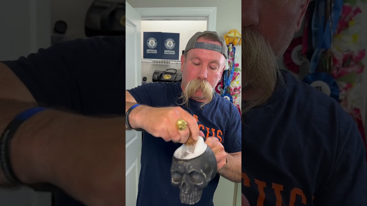 How I make shave lather ASMR. #bobandelliothismustache