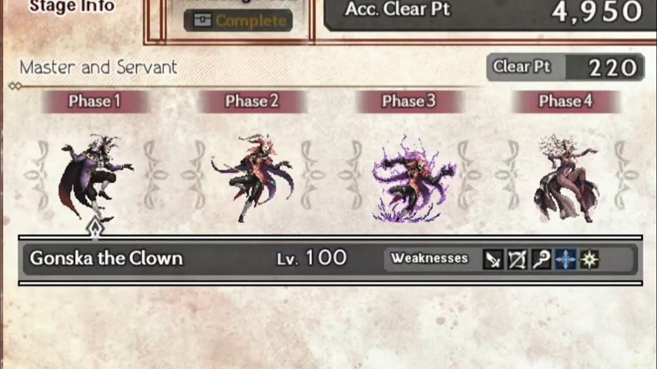 [Octopath Traveler: CotC] - Cascade log Rank Ex2 Hard Mode (Master and Servant)
