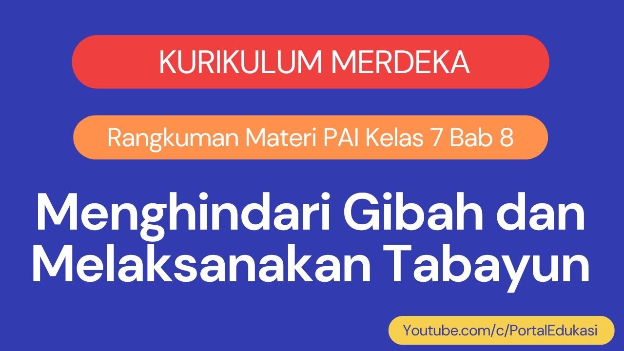 Kurikulum Merdeka Rangkuman Materi PAI Kelas 7 Bab 8 Gibah dan Tabayun