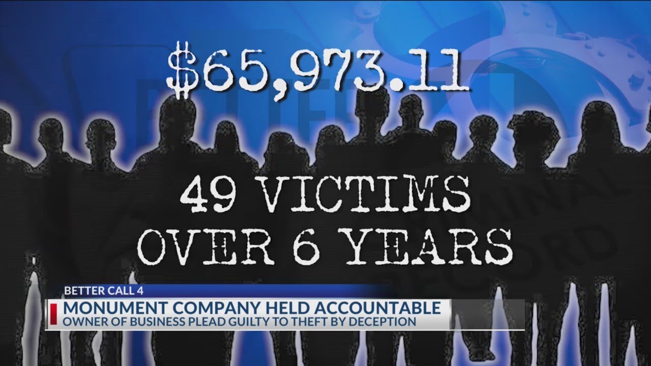 Owner of monument company pleads guilty to theft by deception