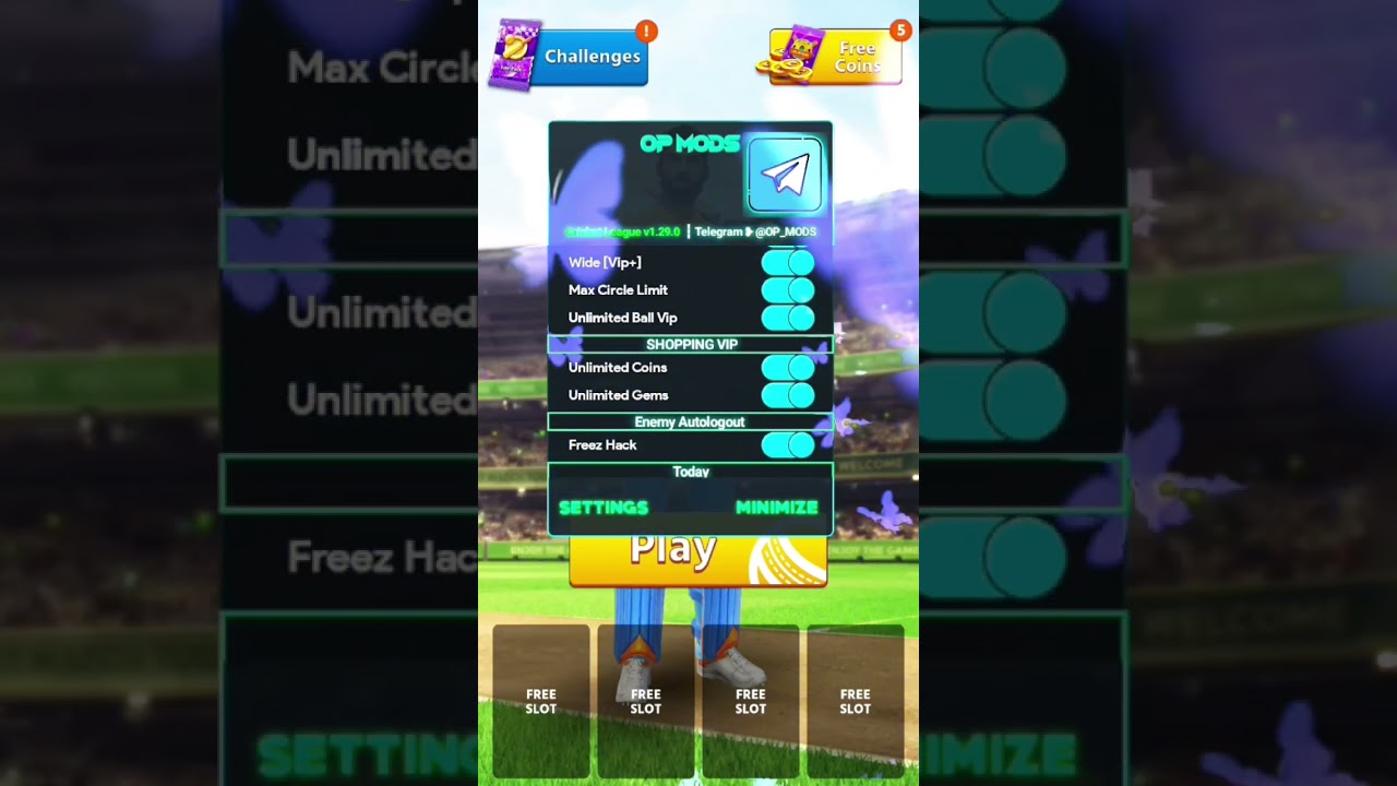 cricket league mod menu 👌