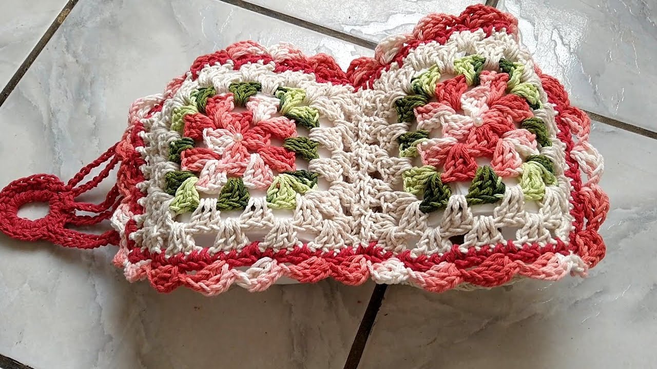 PORTA PAPEL HIGIÊNICO DE CROCHÊ JOGO DE BANHEIRO OVAL COM SQUARE/PASSO A PASSO