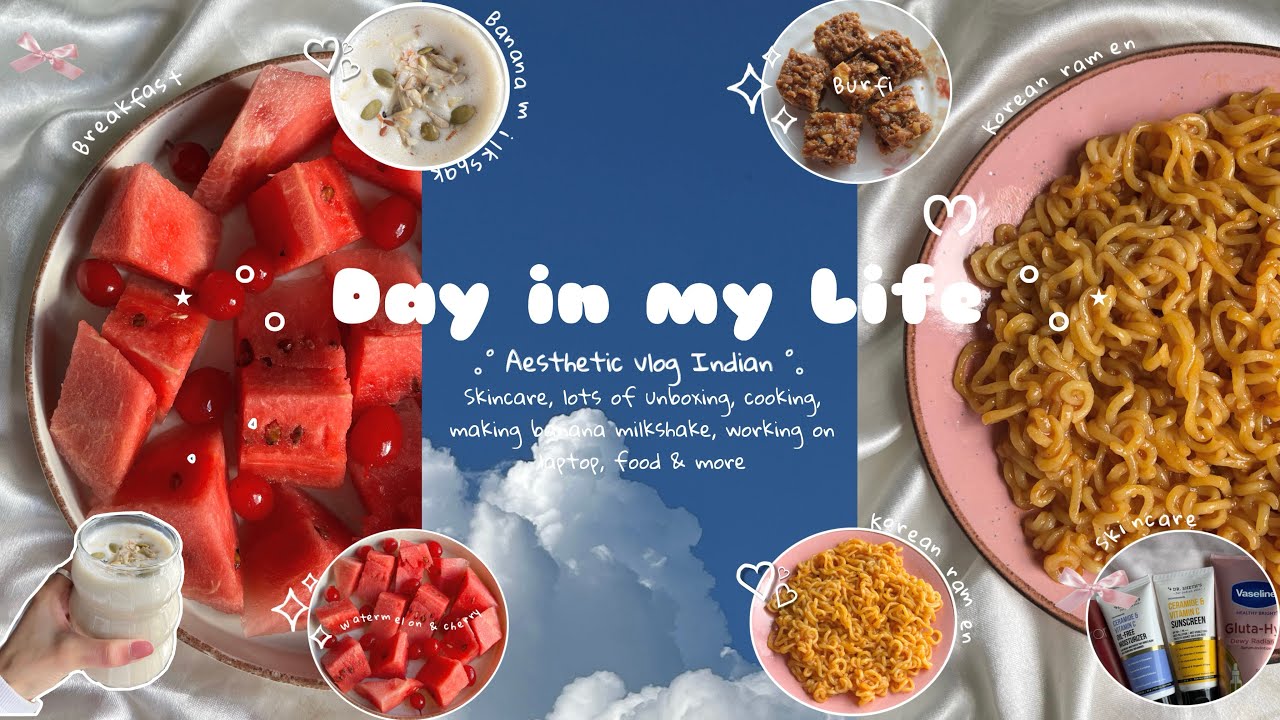Day in my Life ♡ | Aesthetic vlog Indian🌷| skincare🎀, ramen🍧🫧🍒 #minivlog #food #weeklyvlog #explore