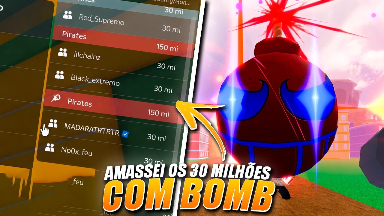 ENFRENTEI UM SERVIDOR DE 30 MILH&Otilde;ES DE BOUNTY COM A FRUTA BOMB!!! BLOX FRUITS