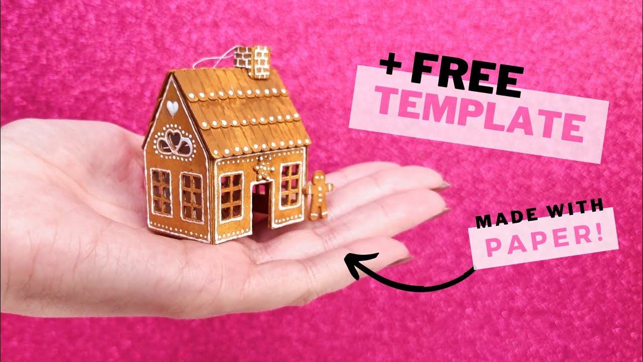 Miniature GINGERBREAD house (EASY DIY!) | Turn old FOOD PACKAGING into a MINIATURE gingerbread house