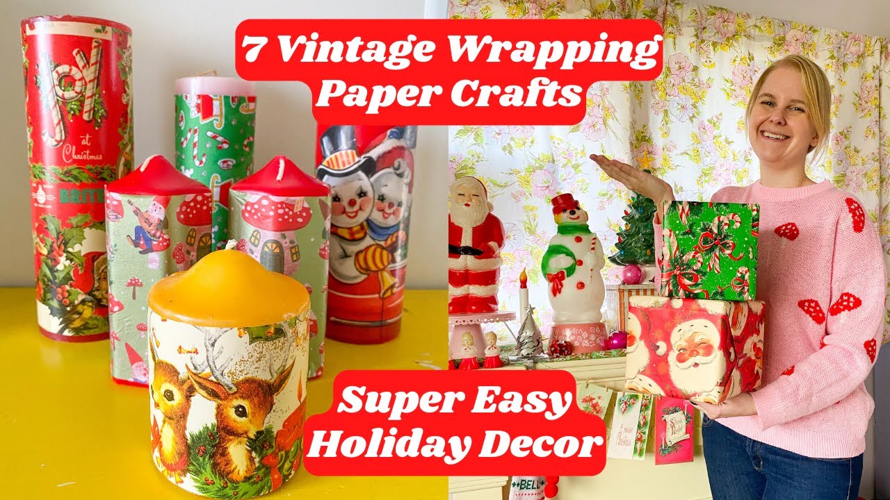 7 Easy Vintage Christmas Wrapping Paper Crafts - Retro Decor Ideas