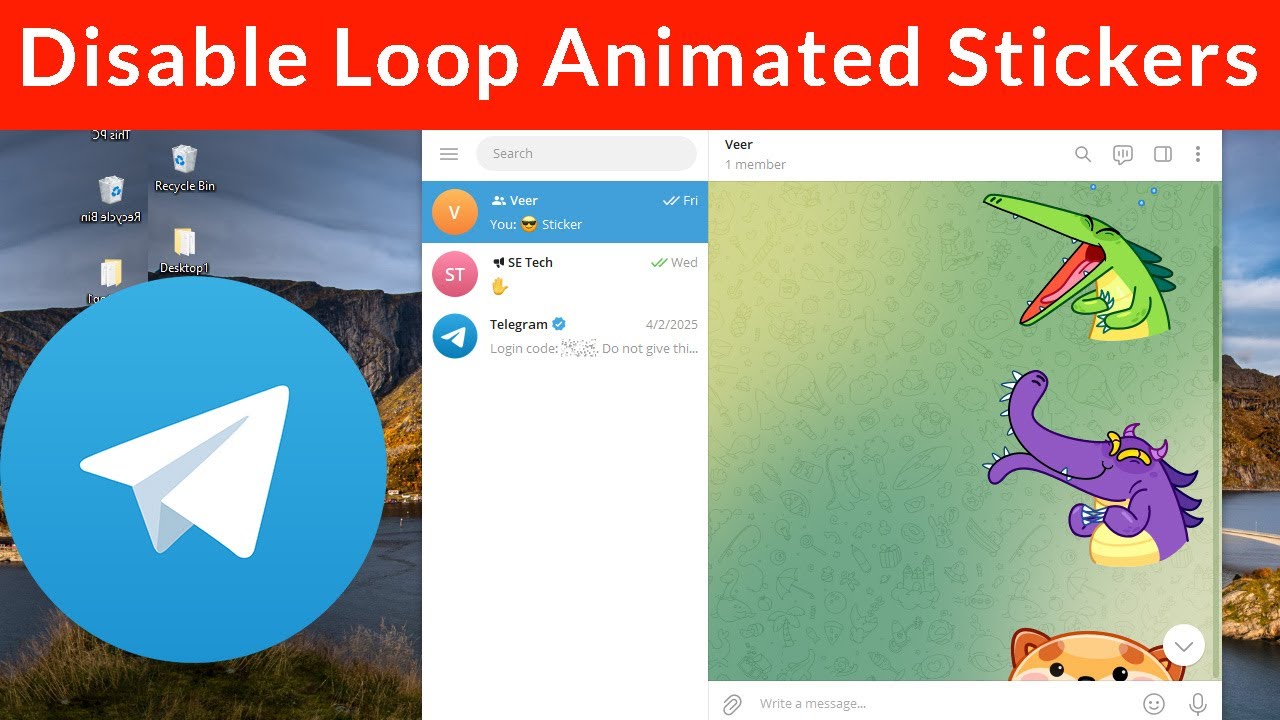 How to Disable Loop Animated Stickers in Telegram Desktop?