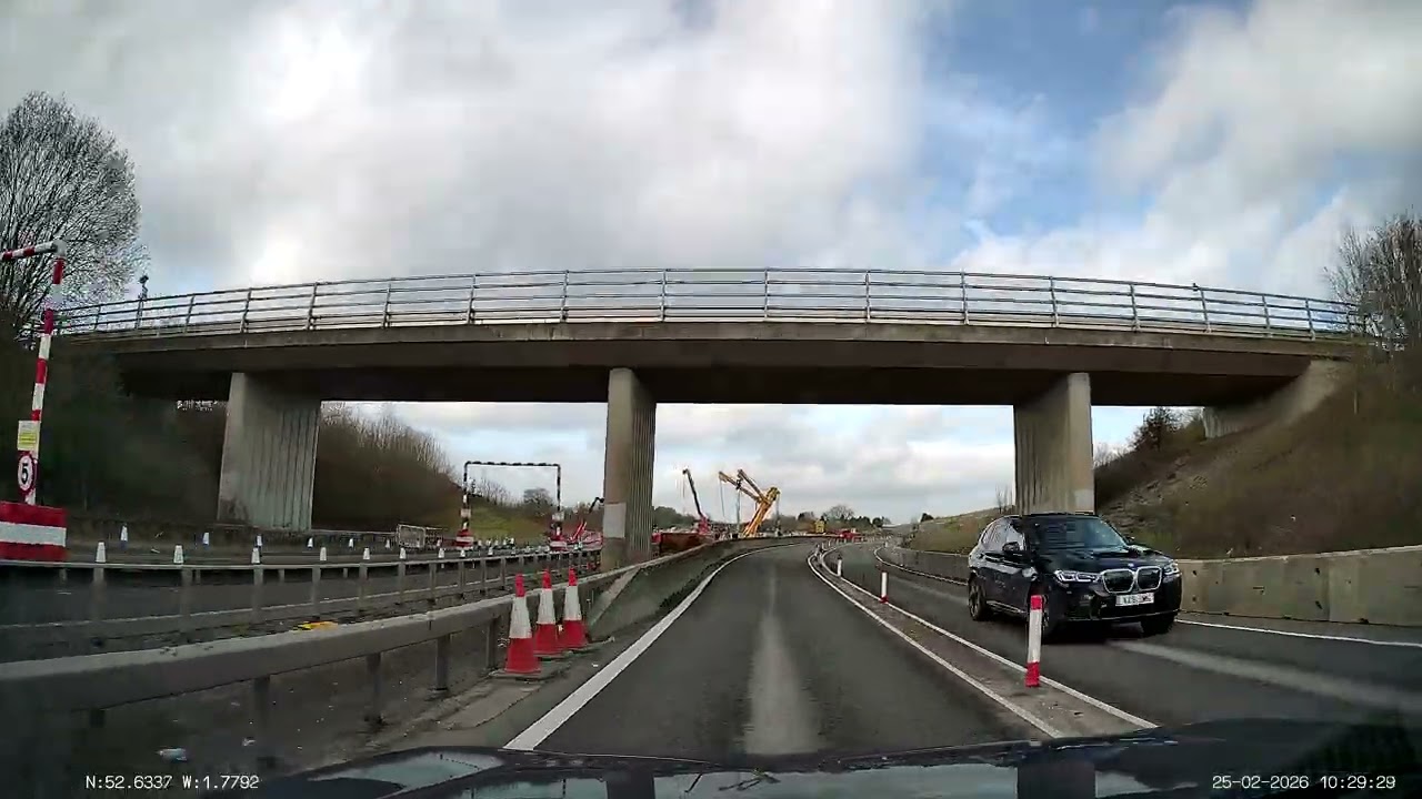 England by Road in 4k - Watling Street A5 - Tamworth to Weeford Interchange